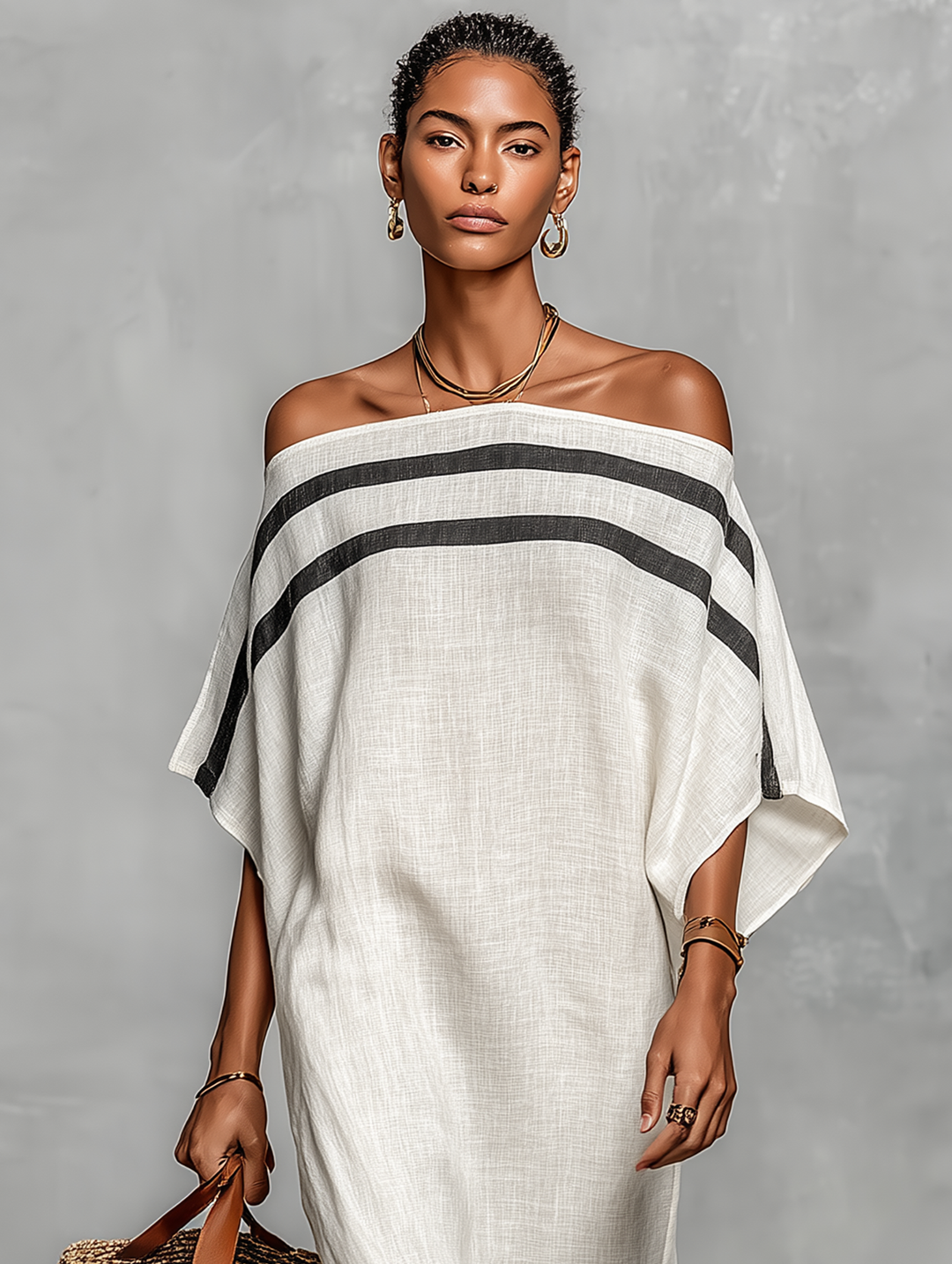 Minimalist Linen-Blend Maxi Dress