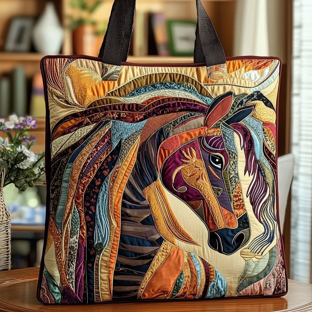 Multicolour Mosaic Horse Artisan Tote Bag