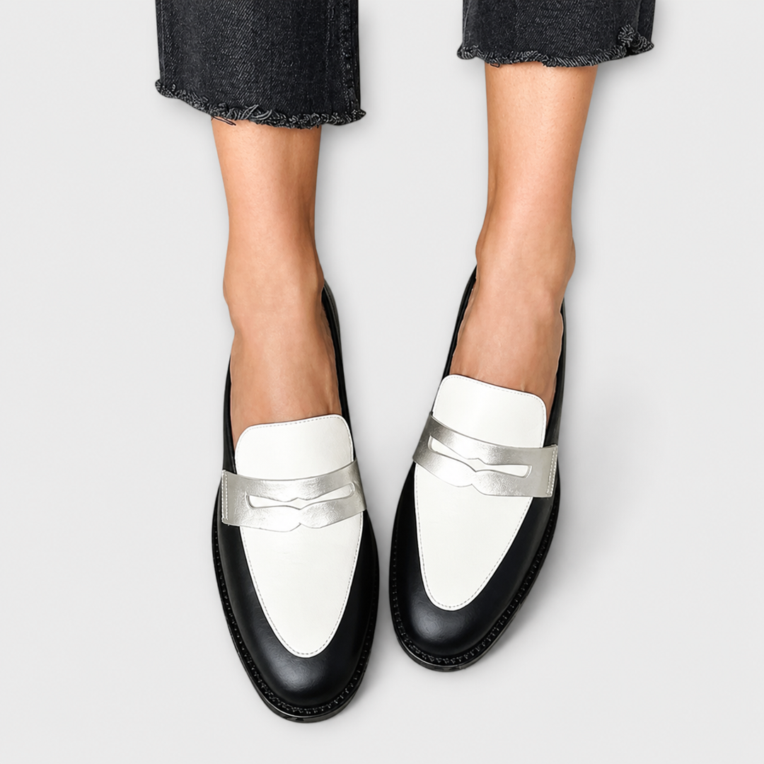 Xara™ | Metallic Black Loafers