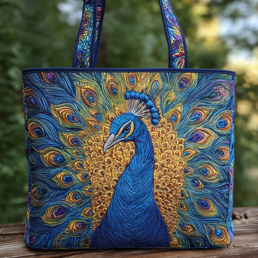 Royal Peacock Artisan Tote Bag