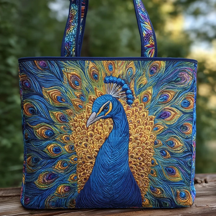 Royal Peacock Artisan Tote Bag