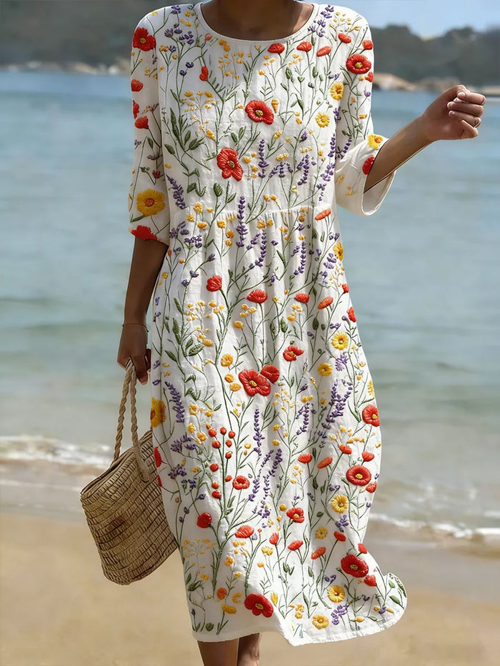 Casual Floral Print Dress