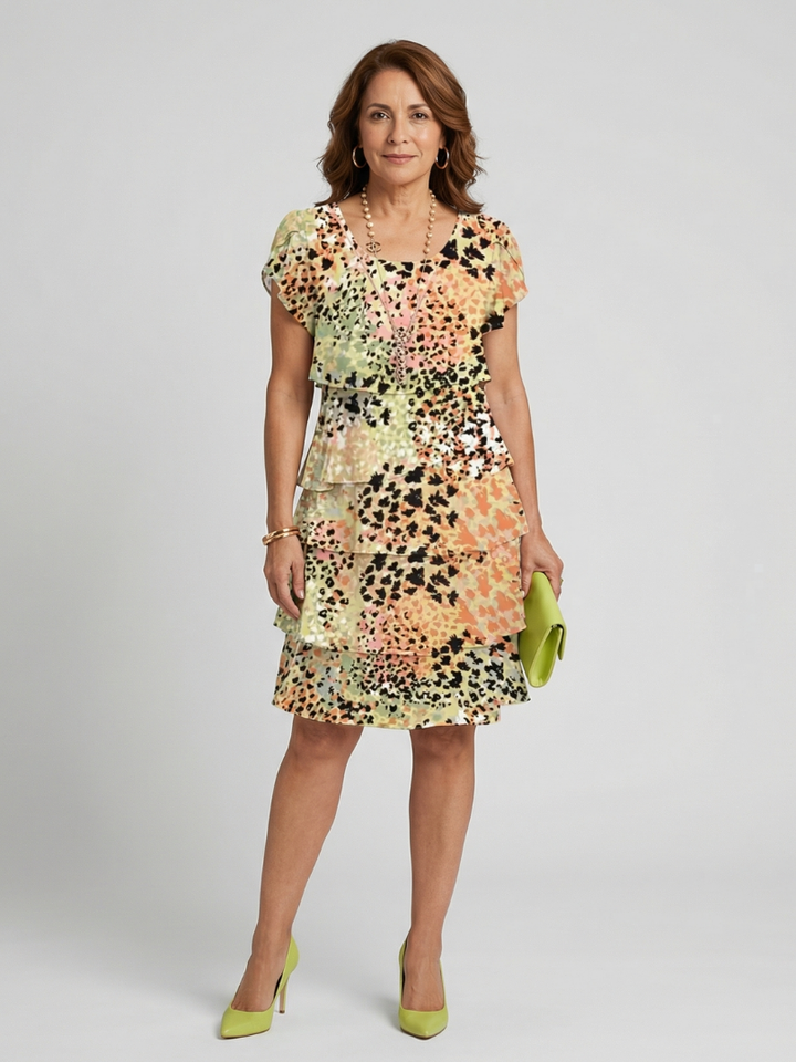 Nohu Structured Abstract Knee Length Dress