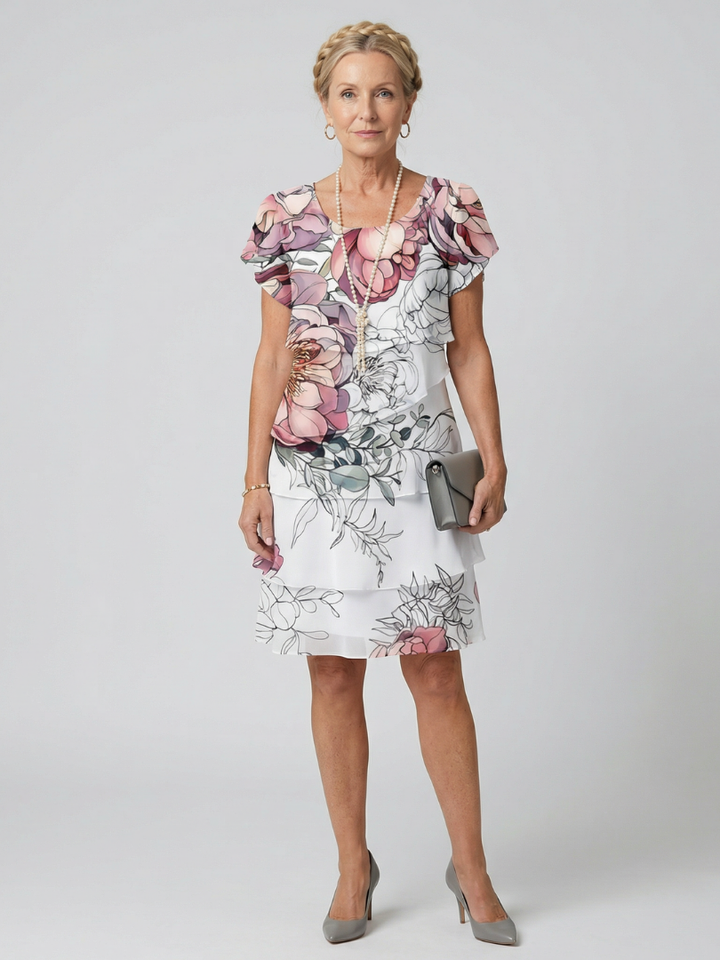 Kualani Clean Floral Knee Length Dress