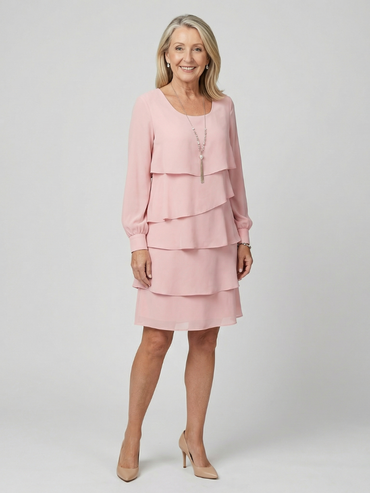 Nina Clean Layered Knee Length Dress