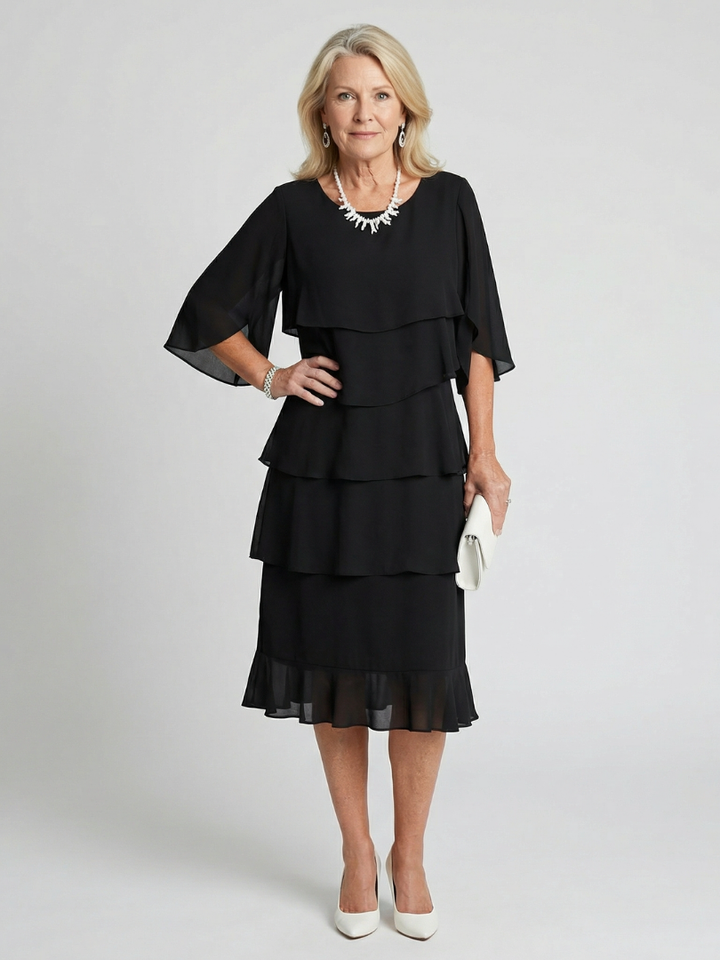 Brent Layered Tier Midi Dress