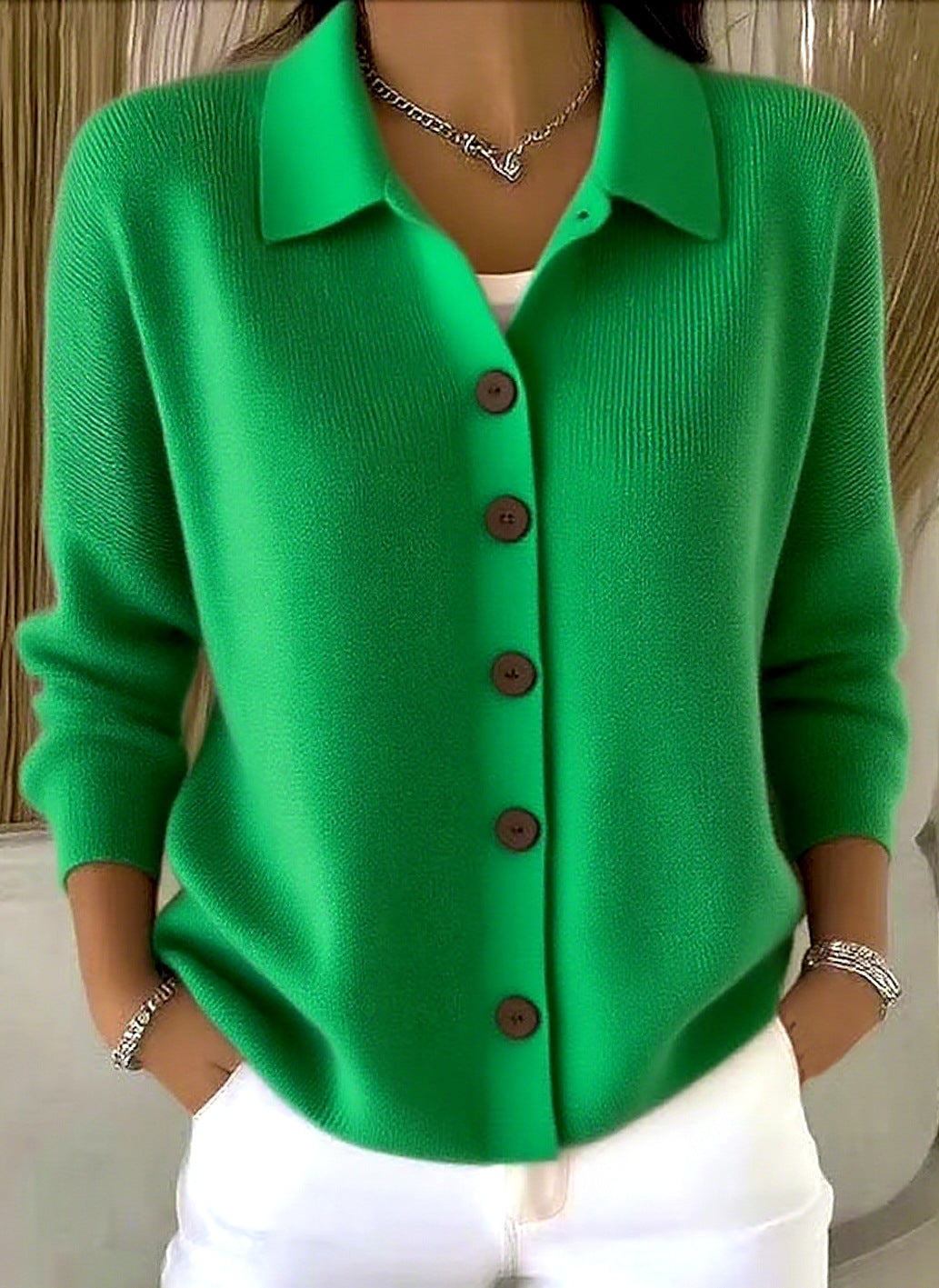Maribel | Button-Up Knit Cardigan with Collar