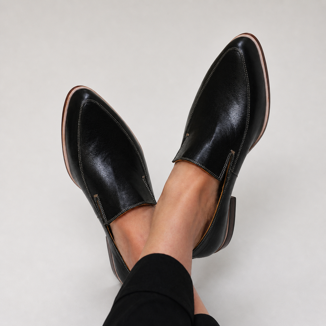 Zofia™ | Black Patchwork Loafers