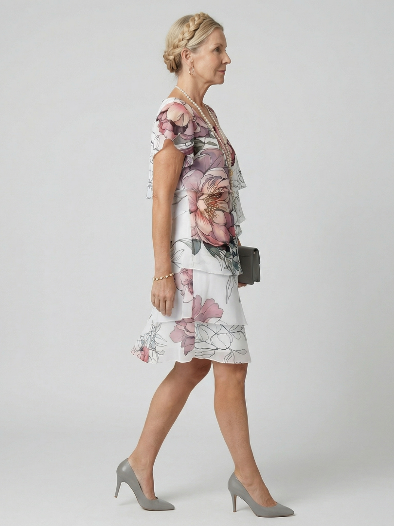 Kualani Clean Floral Knee Length Dress