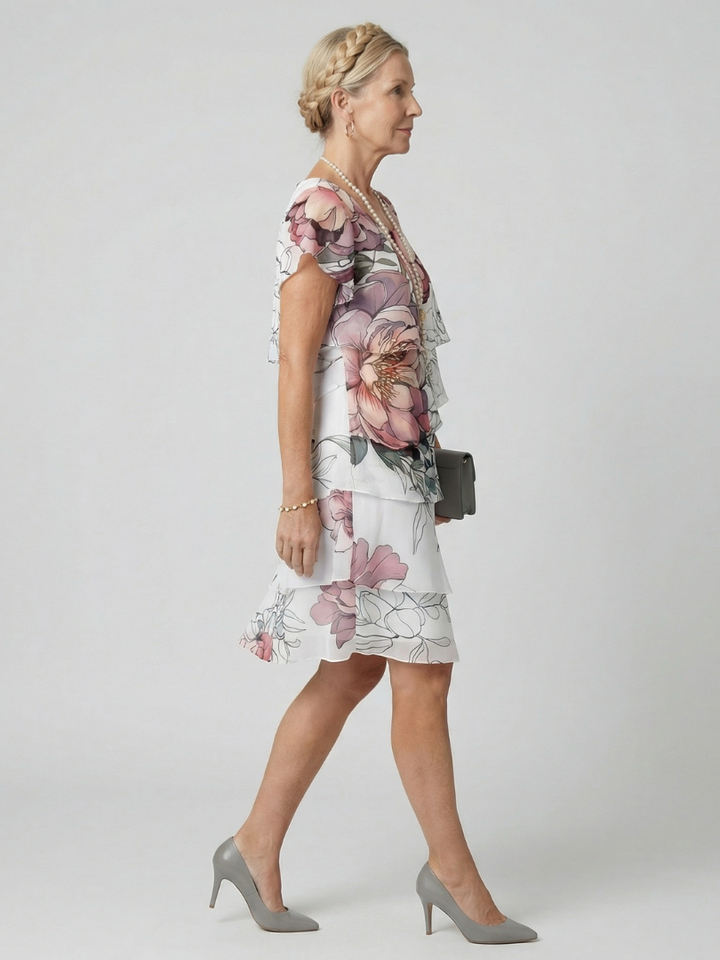 Kualani Clean Floral Knee Length Dress