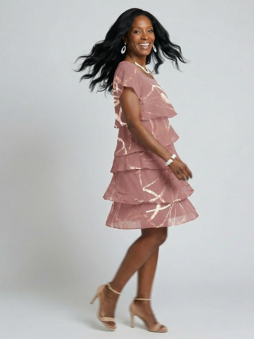 Deborah Poised Abstract Knee Length Dress