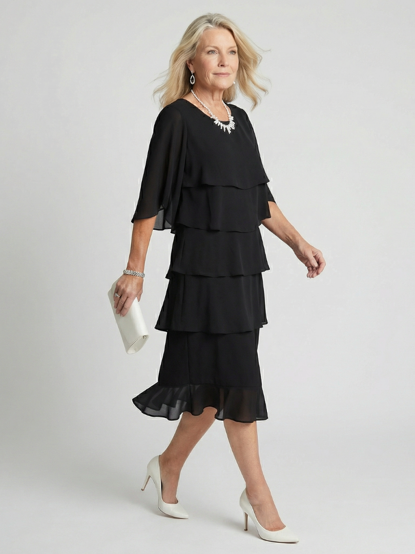 Brent Layered Tier Midi Dress