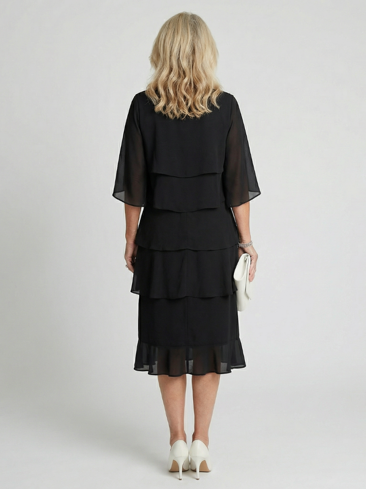 Brent Layered Tier Midi Dress