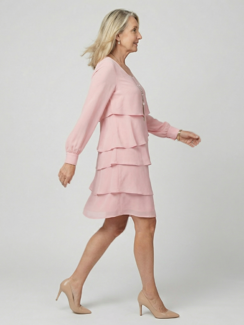 Nina Clean Layered Knee Length Dress