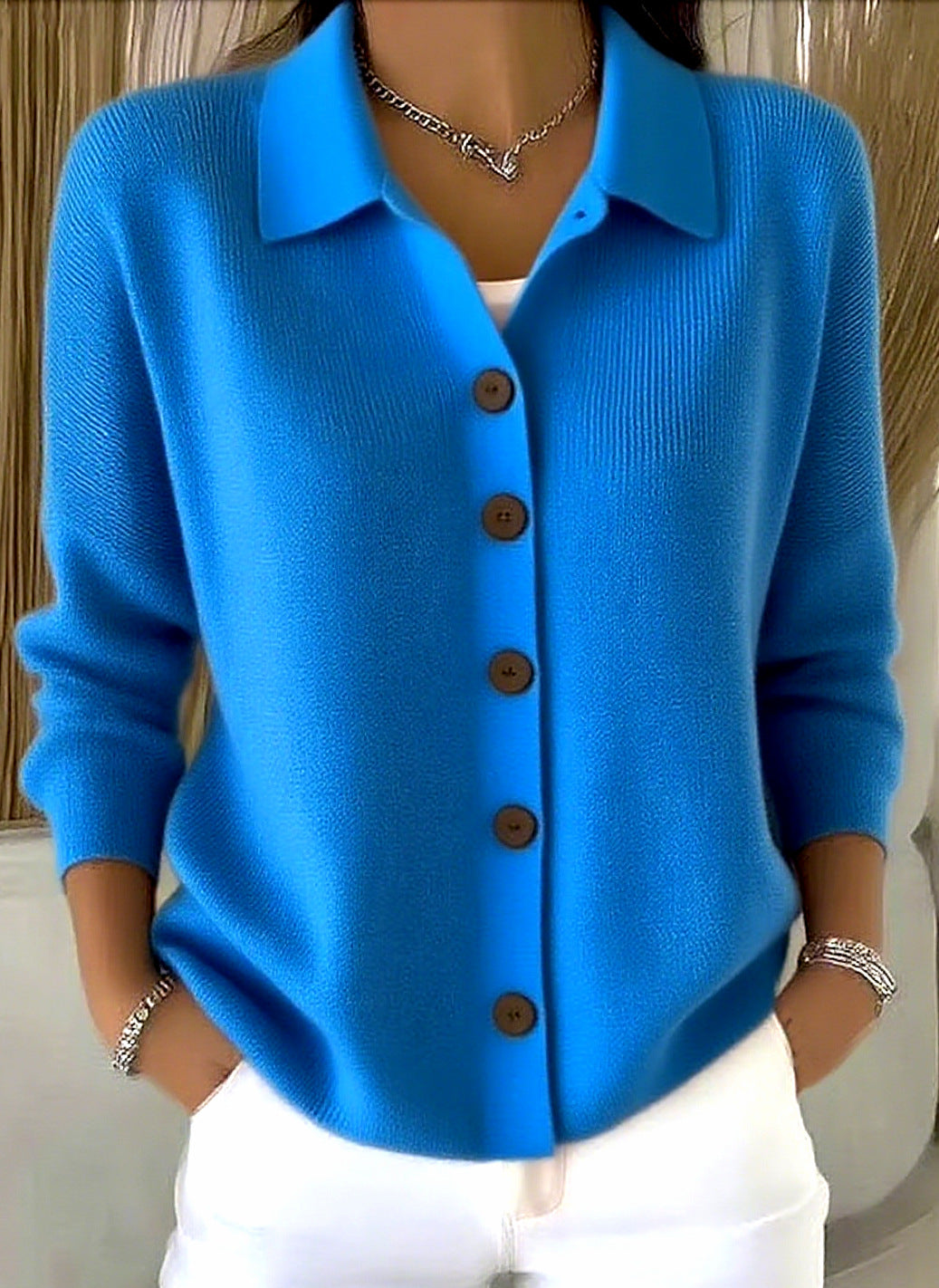Maribel | Button-Up Knit Cardigan with Collar