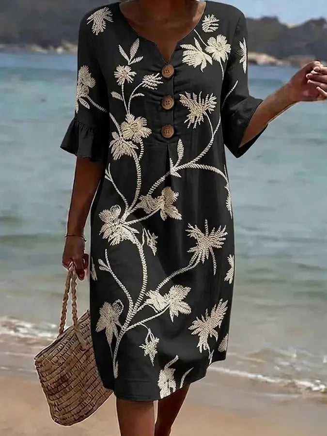 Casual Floral Print Dress