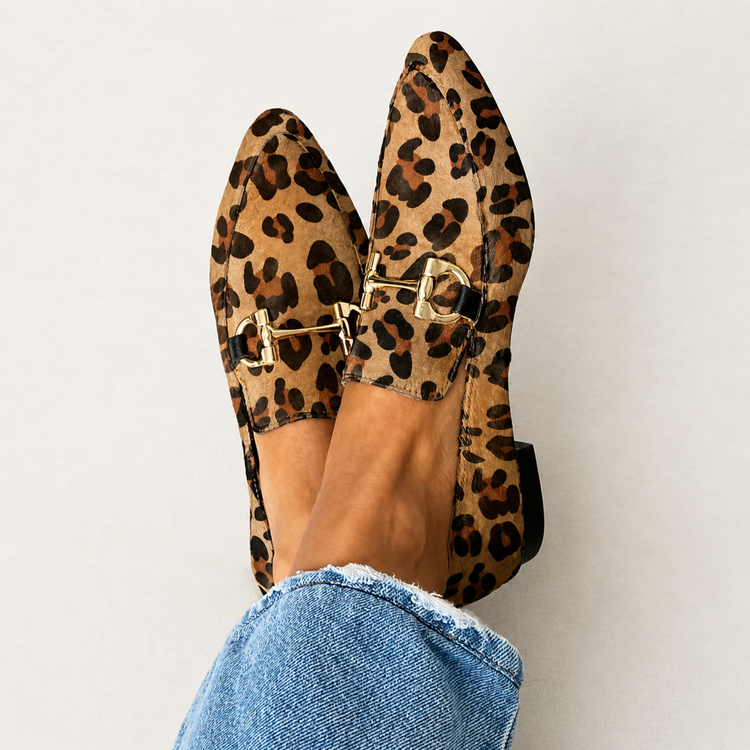 Gia - Elegant Leopard Loafers