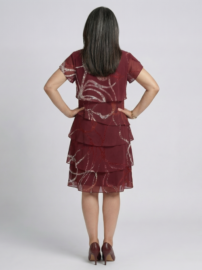 Linda Composed Abstract Knee Length Dress