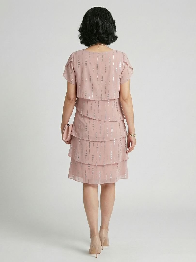 Zaya Poised Dot Line Knee Length Dress