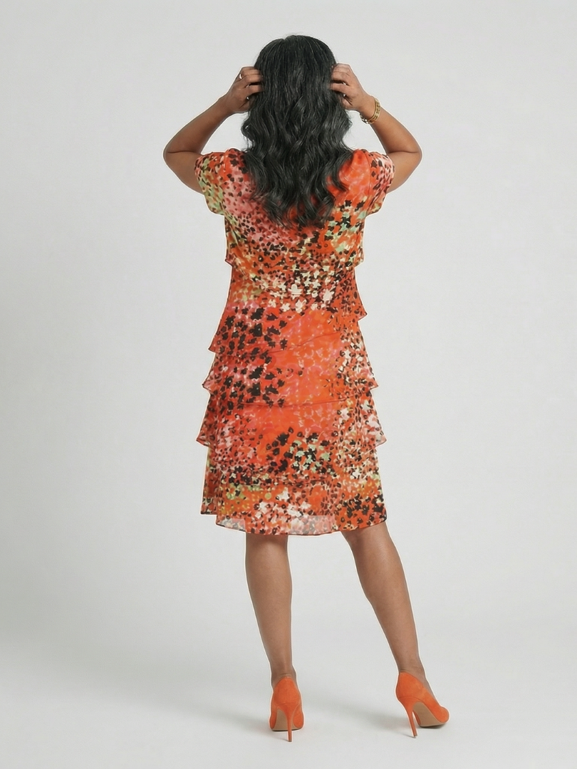 Cheryl Speckled Tier Knee Length Dress