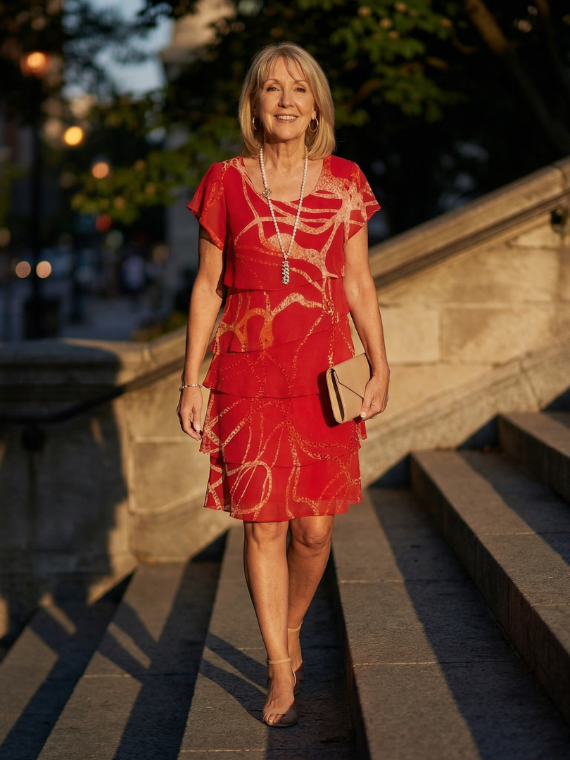 Nora Soft Abstract Knee Length Dress