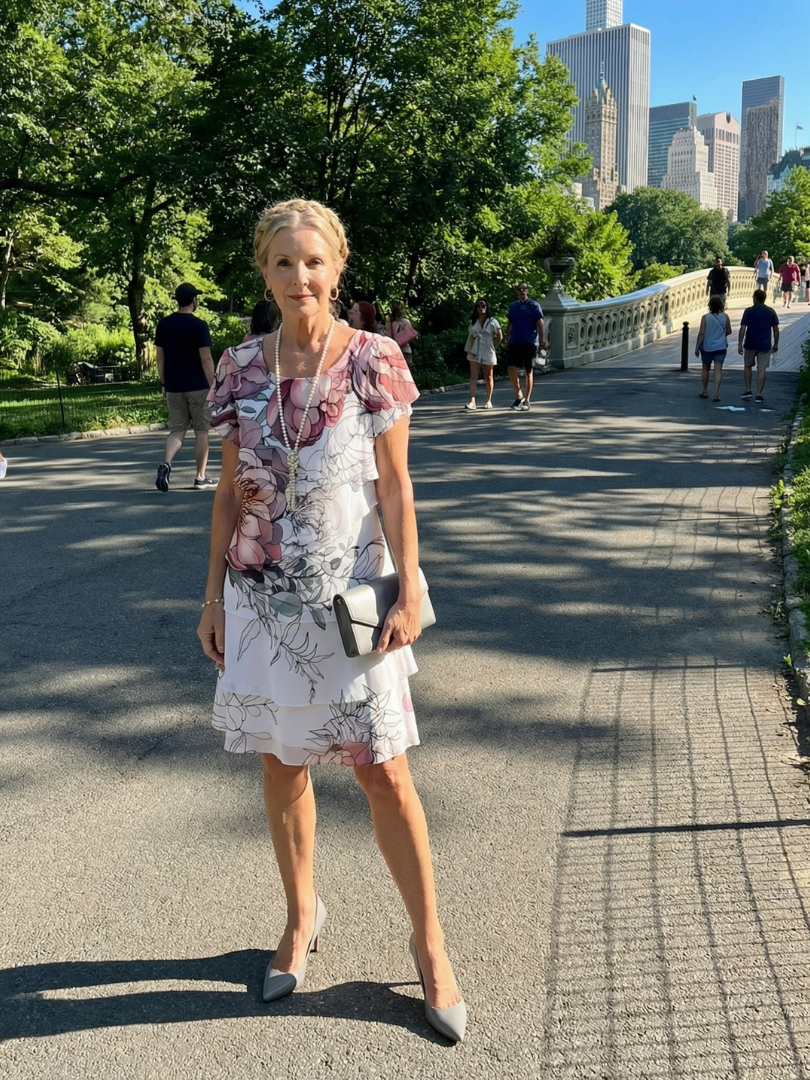 Kualani Clean Floral Knee Length Dress