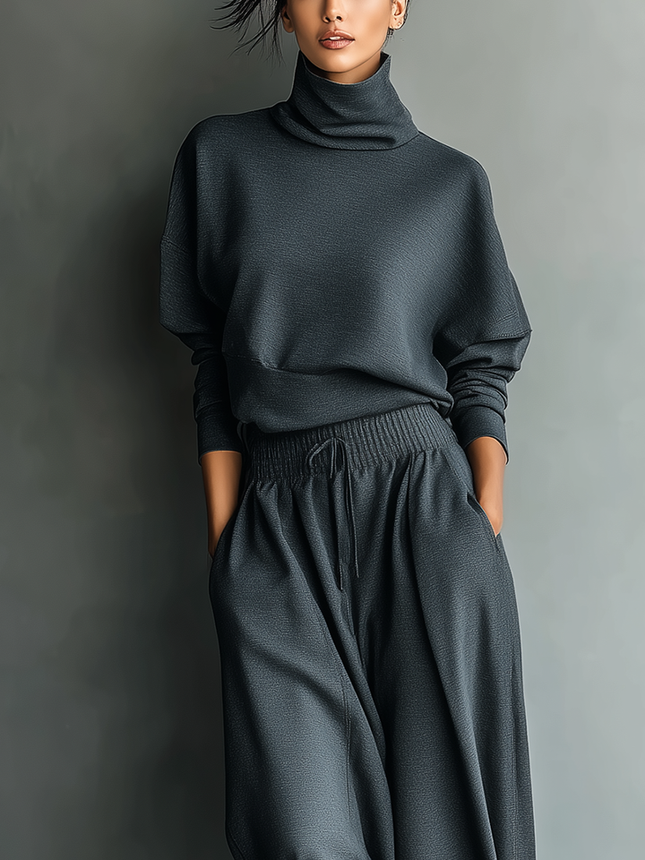 Knit Wide-Leg Pants Set
