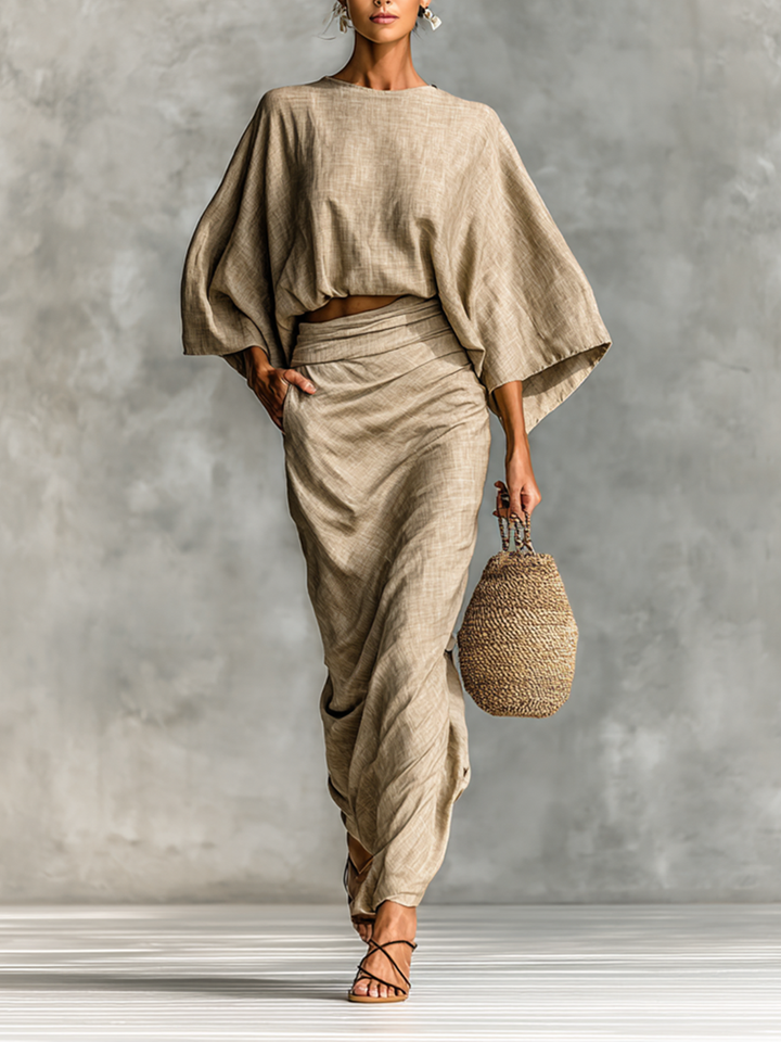 Cotton-Linen Skirt Set