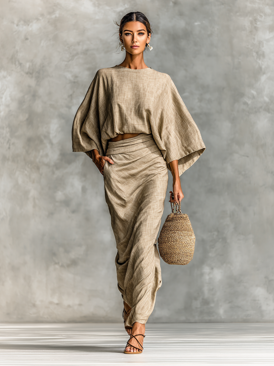 Cotton-Linen Skirt Set
