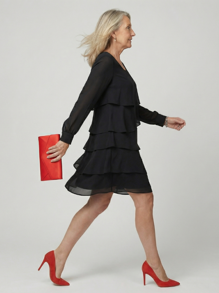 Nina Clean Layered Knee Length Dress
