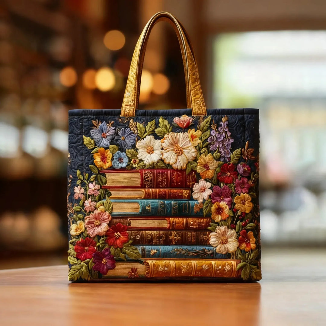 Floral Books Artisan Tote Bag