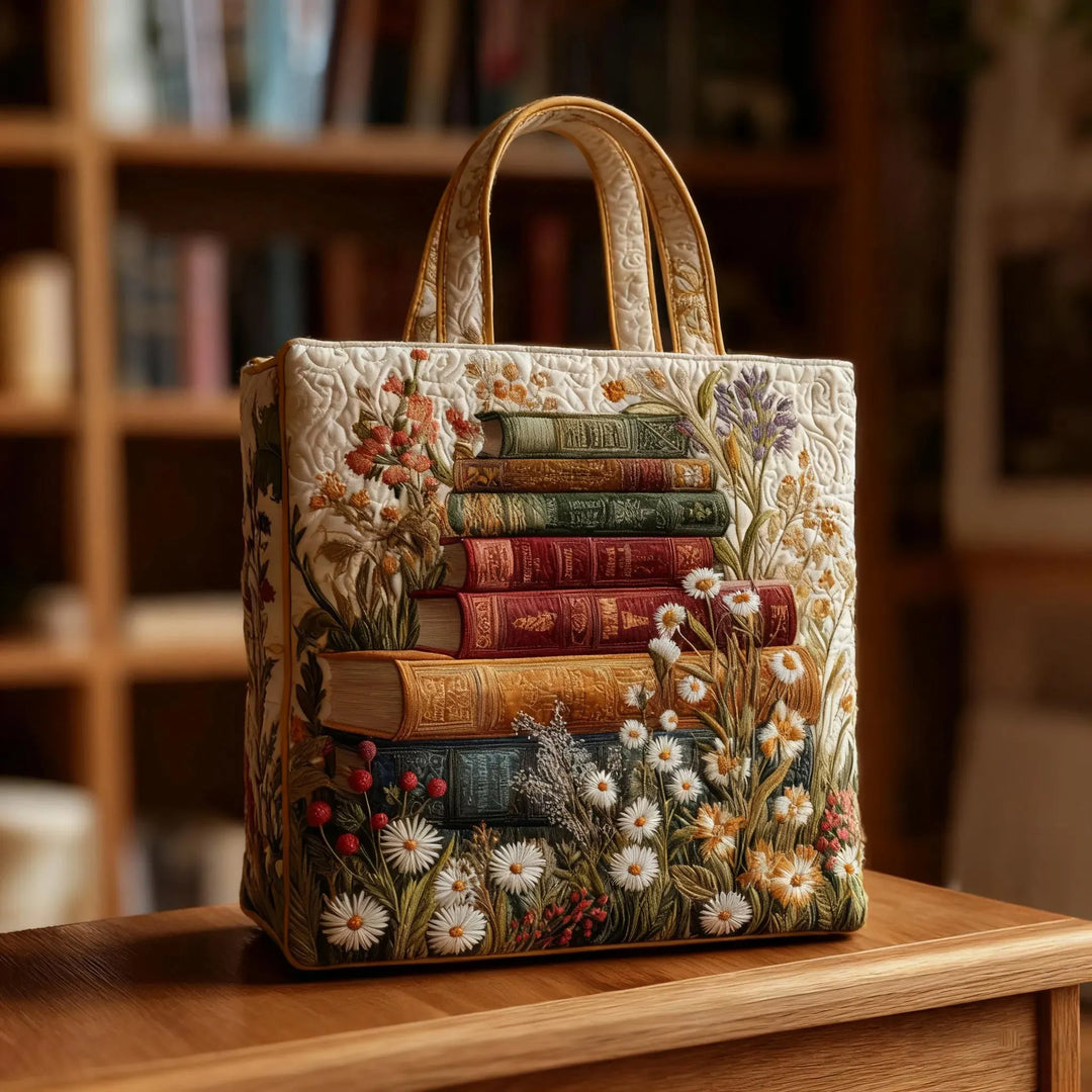 Floral Quilted Artisan Tote Bag