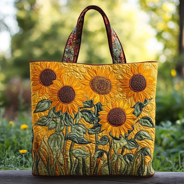 Sunflowers Classic Quilted Tote Bag