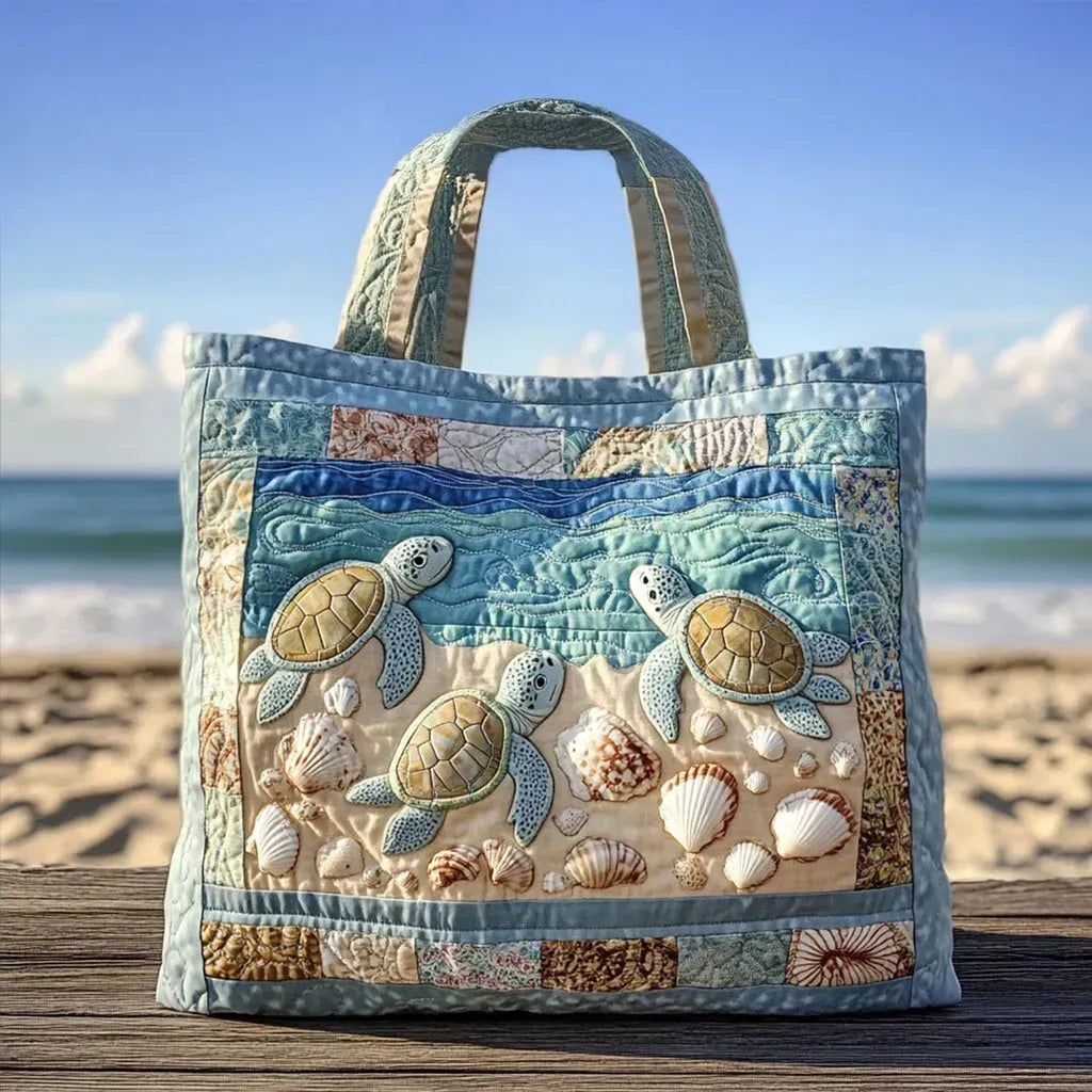 Sea Turtles Quilted Artisan Tote Bag