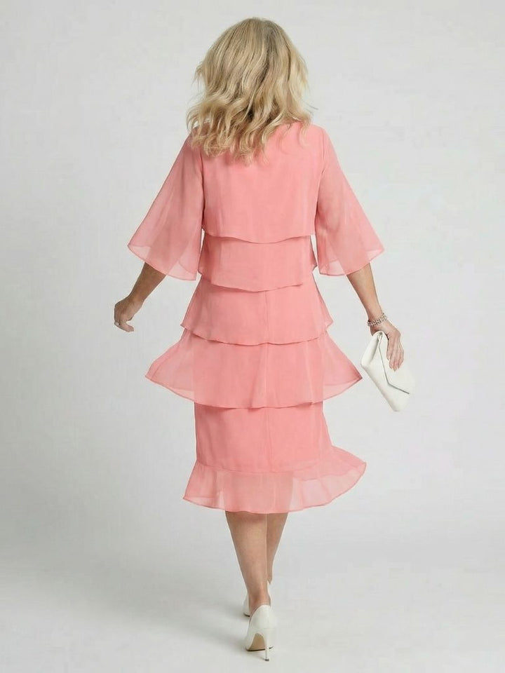Brent Layered Tier Midi Dress