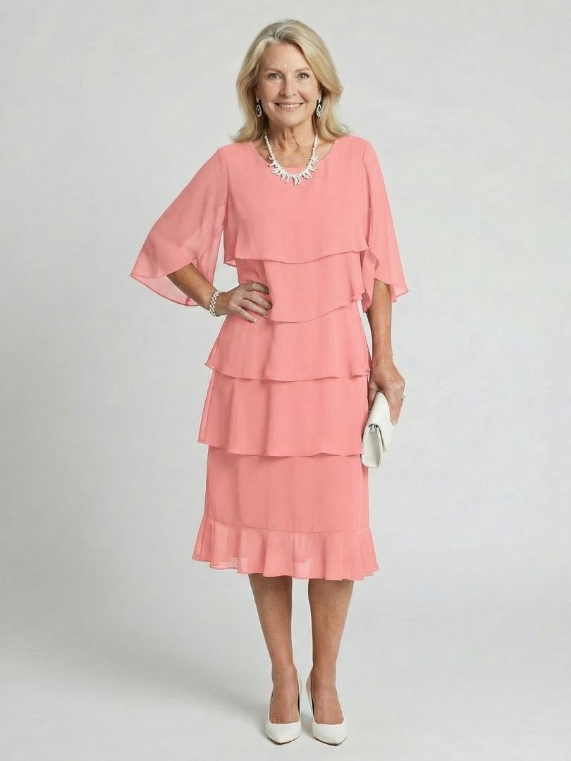 Brent Layered Tier Midi Dress