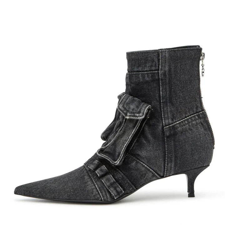 Vega - Denim Cargo-Style Ankle Boots