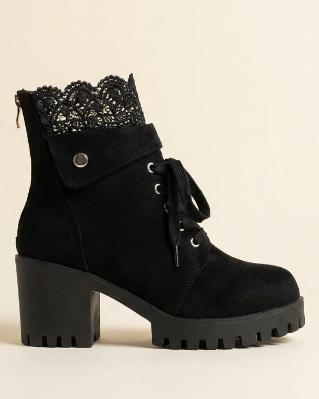 Tania - Lace-Up Chunky-Heel Ankle Boots
