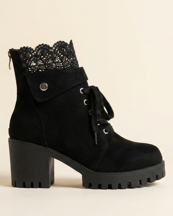 Tania - Lace-Up Chunky-Heel Ankle Boots