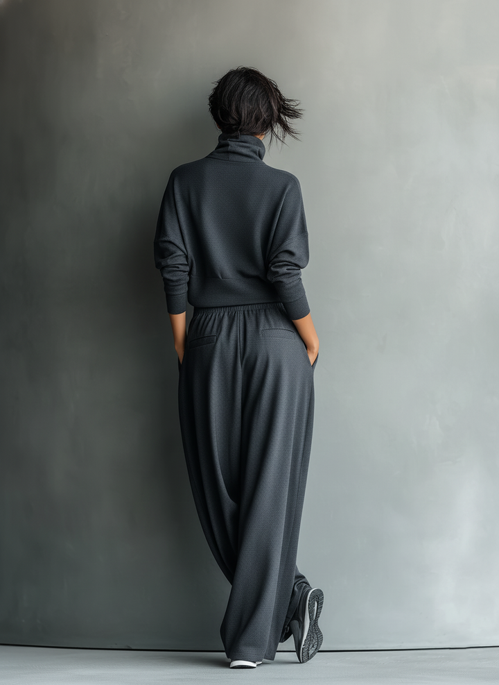 Knit Wide-Leg Pants Set
