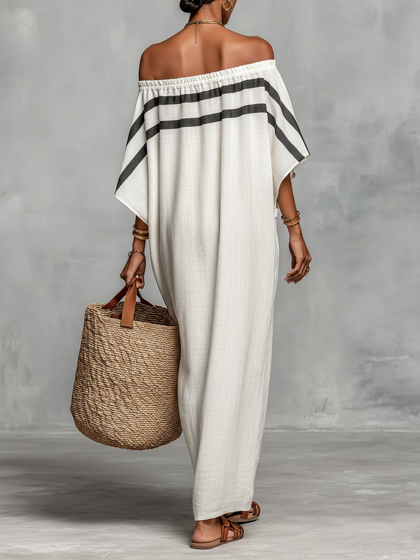Minimalist Linen-Blend Maxi Dress