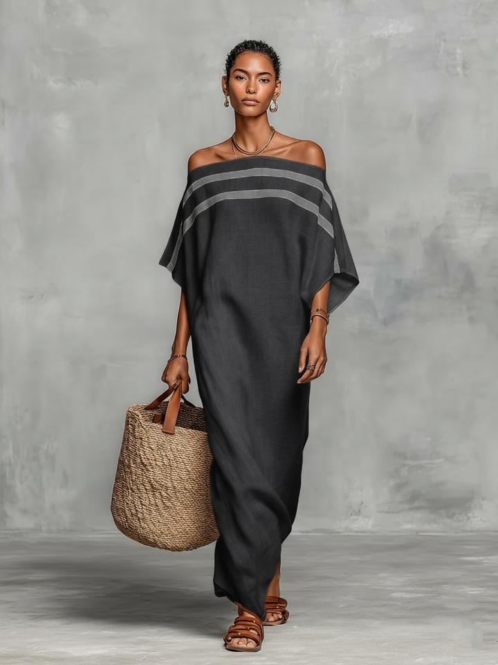Minimalist Linen-Blend Maxi Dress