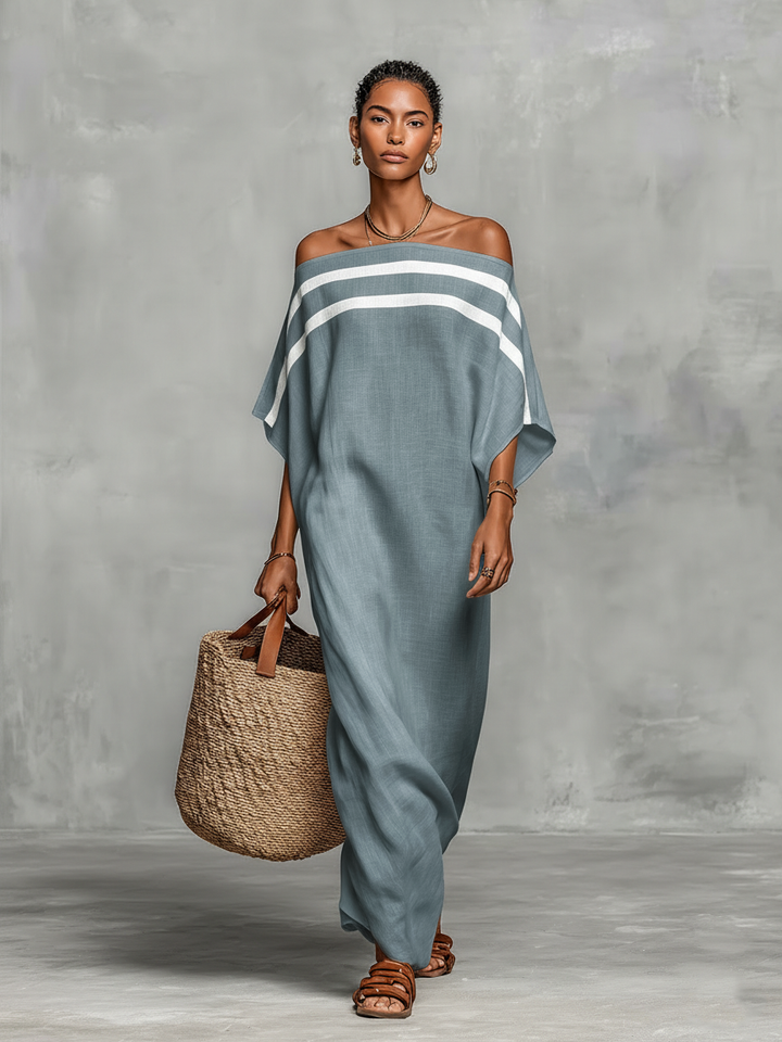 Minimalist Linen-Blend Maxi Dress