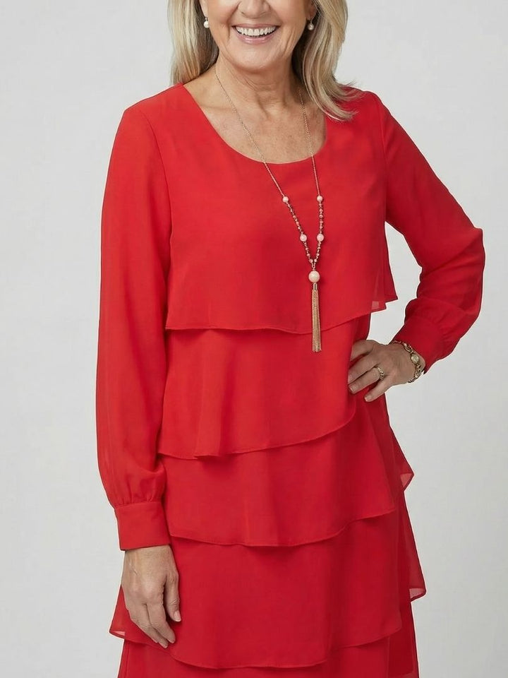 Nina Clean Layered Knee Length Dress
