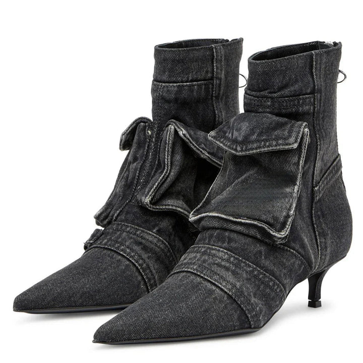 Vega - Denim Cargo-Style Ankle Boots