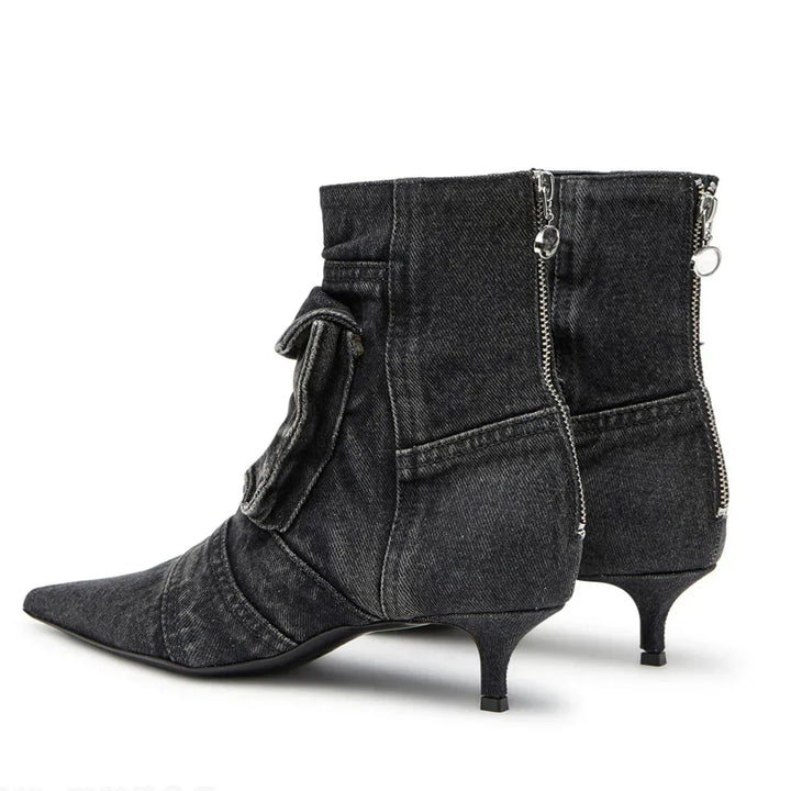 Vega - Denim Cargo-Style Ankle Boots