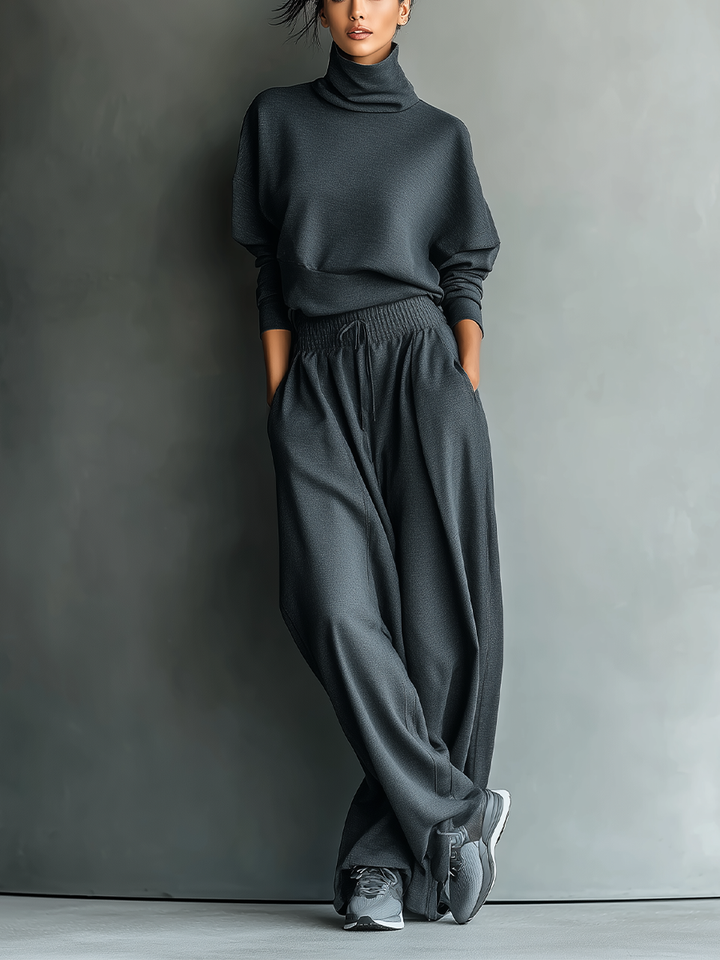 Knit Wide-Leg Pants Set
