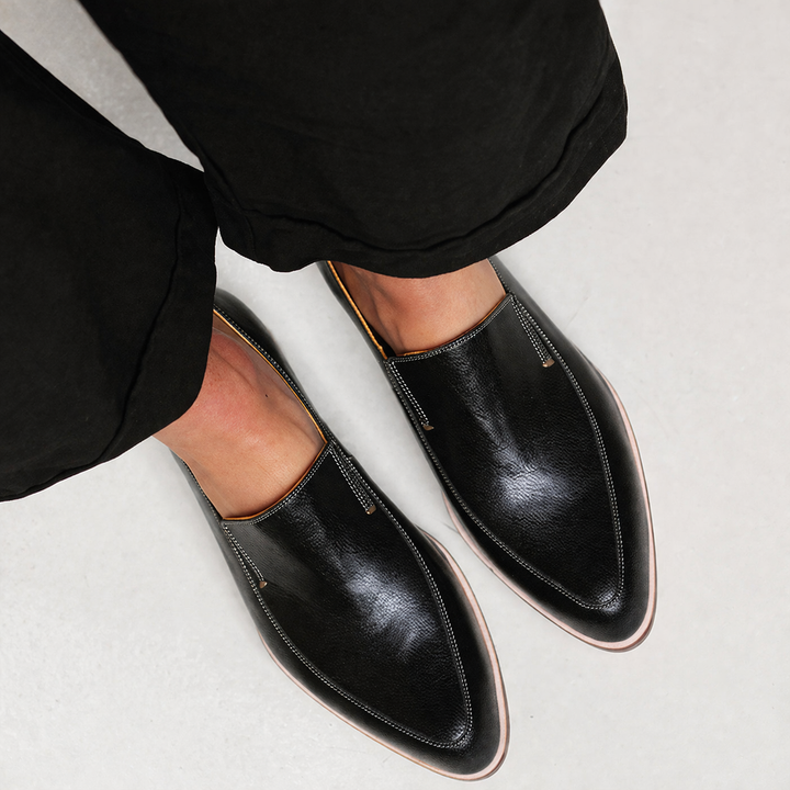 Zofia™ | Black Patchwork Loafers