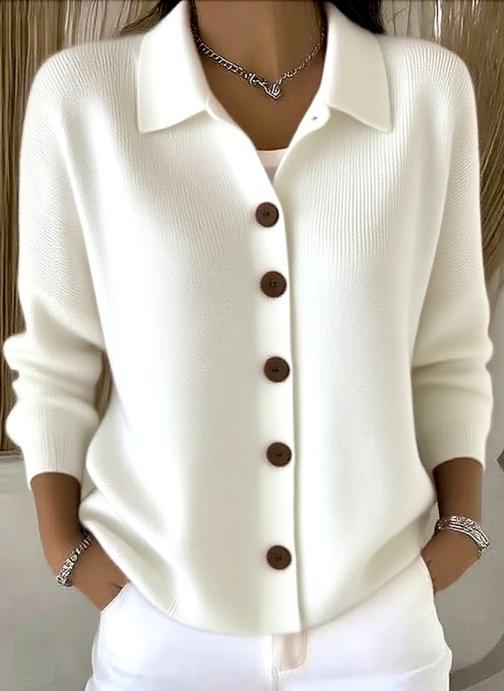 Maribel | Button-Up Knit Cardigan with Collar