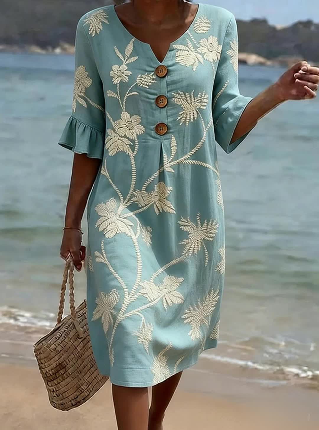 Casual Floral Print Dress